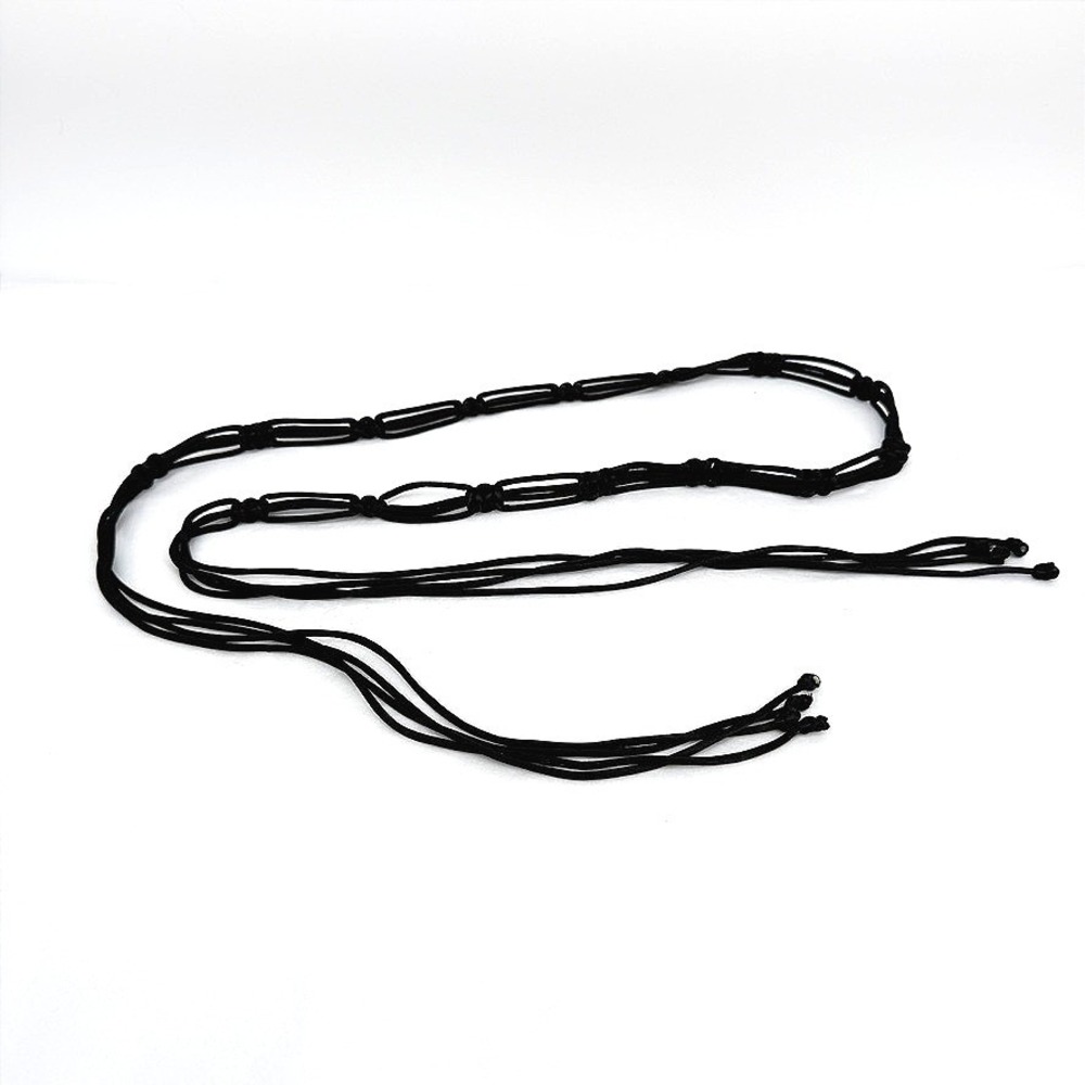 Macrame Knotted Rope String Tassel Wrap Belt Satin‎ Cord Boho Hippie Festival OS